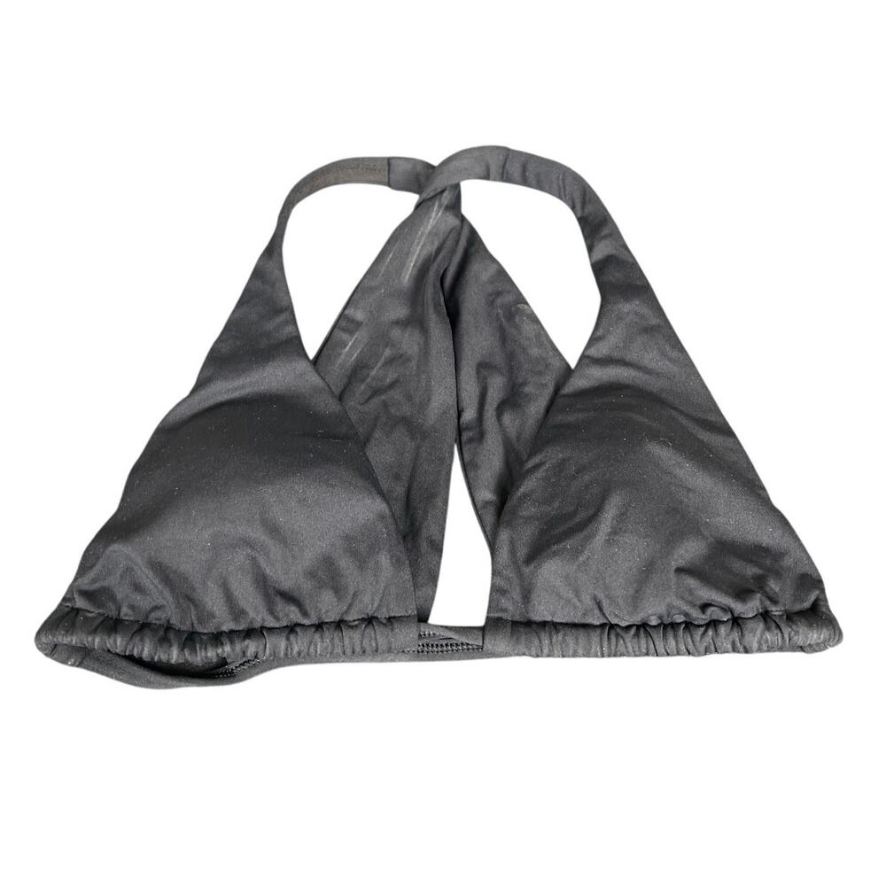 Victoria Secret Medium Sport Black Metallic Strappy Back Triangle